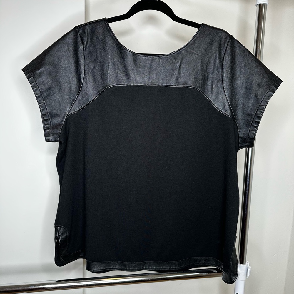 Lane Bryant Boxy Gray and Black Blouse